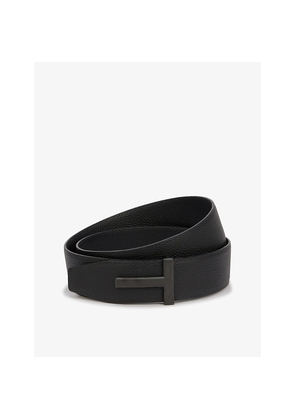 Mens Tom Ford Reversible Brand-Plaque Leather Belt