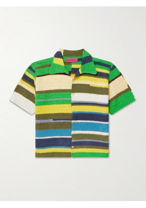 The Elder Statesman - Striped Crocheted Organic Cotton Shirt - Men - Yellow - XL/XXL