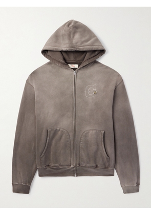 Cherry Los Angeles - Logo-Embroidered Cotton-Jersey Zip-Up Hoodie - Men - Brown - XS