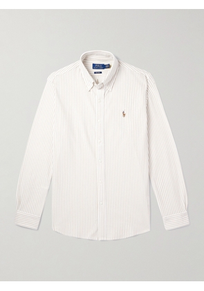Polo Ralph Lauren - Slim-Fit Button-Down Collar Logo-Embroidered Striped Cotton Shirt - Men - White - XS