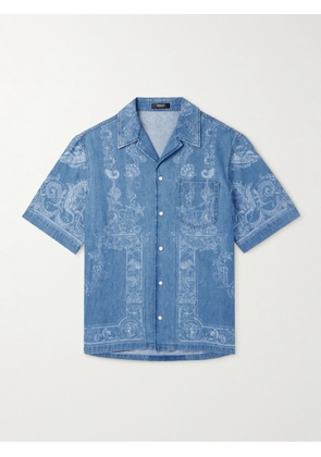 Versace - Printed Denim Shirt - Men - Blue - IT 44