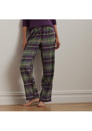 Plaid Cotton-Blend Henley Pyjama Set