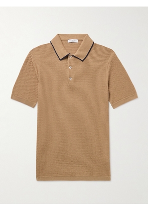 Richard James - Ribbed Cotton and Silk-Blend Polo Shirt - Men - Brown - S