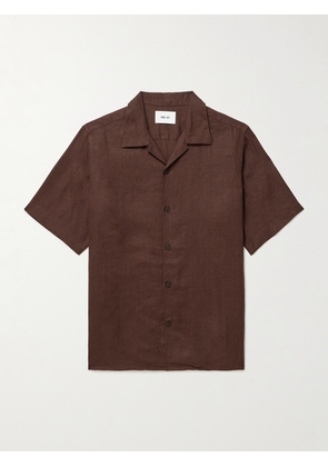 NN07 - Julio 5708 Camp-Collar Linen Shirt - Men - Brown - S