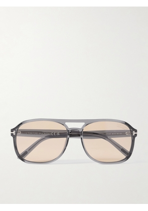 TOM FORD - Rosco Aviator-Style Acetate Sunglasses - Men - Gray