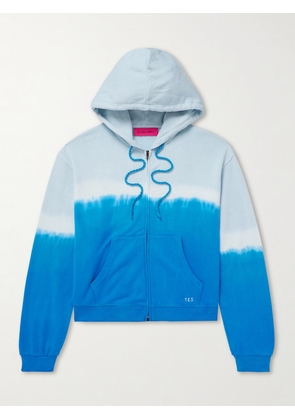 The Elder Statesman - Daily Embroidered Tie-Dyed Cotton-Blend Jersey Zip-Up Hoodie - Men - Blue - S