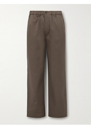 FRAME - Easy Straight-Leg Cotton-Twill Trousers - Men - Brown - S