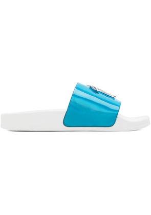Giuseppe Zanotti Blue & White New Laburela Pool Slides