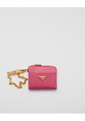 Small Saffiano leather zipper wallet