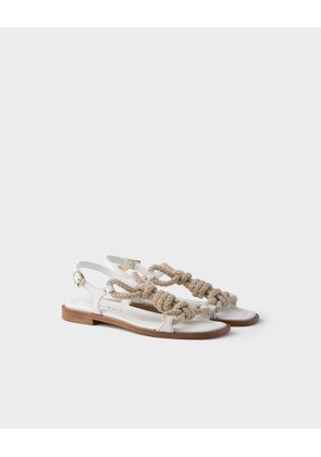Flat leather and cord sandals