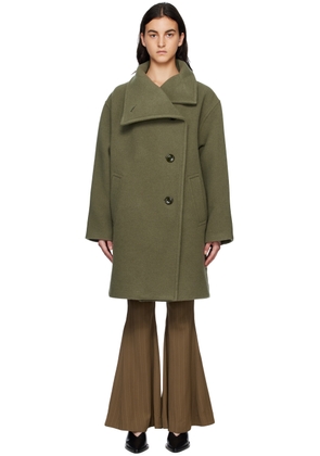 Acne Studios Green Funnel Neck Coat