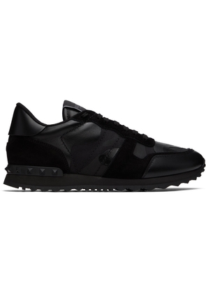 Valentino Garavani Black Rockrunner Low-Top Sneakers