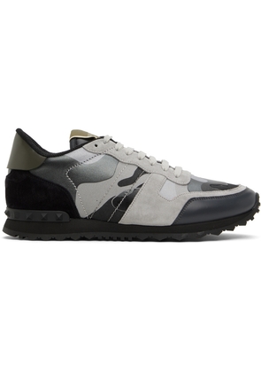 Valentino Garavani Black & Gray Rockrunner Sneakers