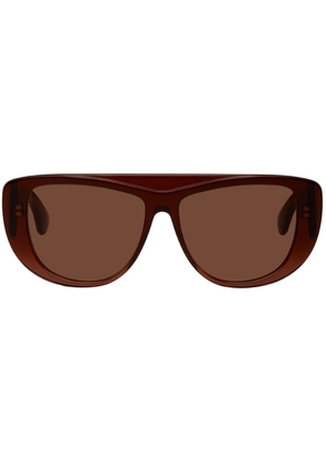 ALAÏA Brown Oversized Mask Sunglasses