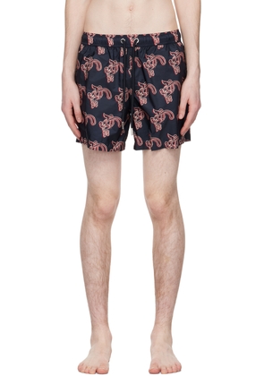 Moncler Navy Printed Shorts
