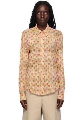 Acne Studios Beige Floral Shirt