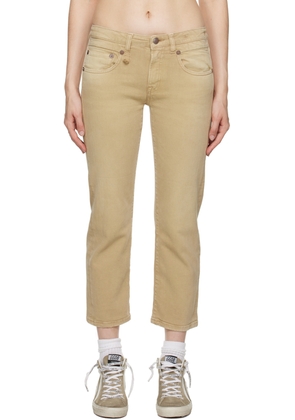 R13 Beige Boy Straight Jeans