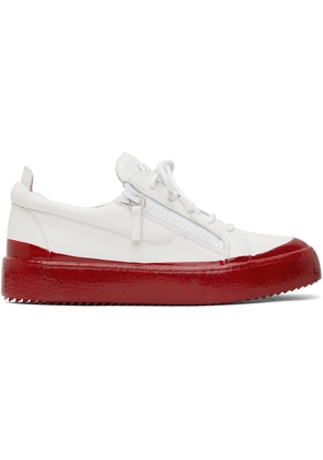 Giuseppe Zanotti White & Red Frankie Match Sneakers