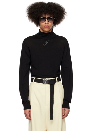LU'U DAN SSENSE Exclusive Black Embroidered Turtleneck