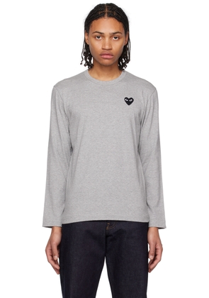 COMME des GARÇONS PLAY Gray Heart Long Sleeve T-Shirt
