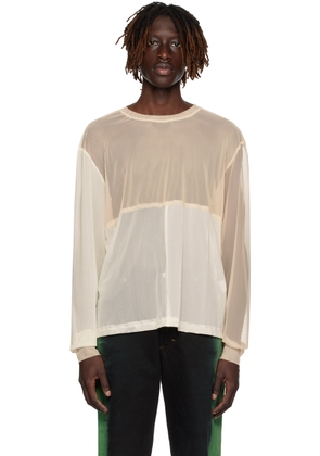Eckhaus Latta SSENSE Exclusive Beige Long Sleeve T-Shirt
