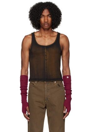 Eckhaus Latta Black Lapped Tank Top