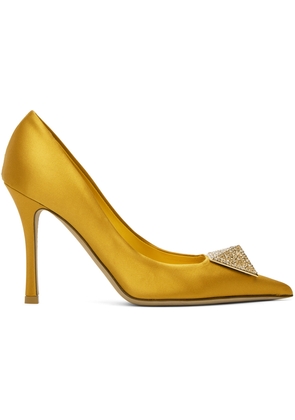 Valentino Garavani Yellow One Stud 100 Heels