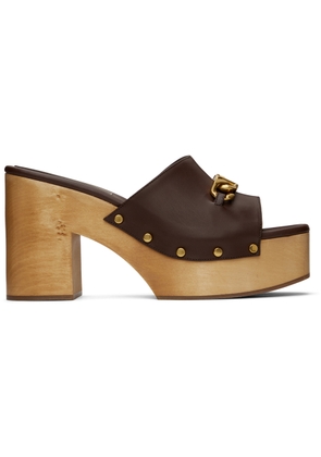 Valentino Garavani Brown VLogo Chain Mules