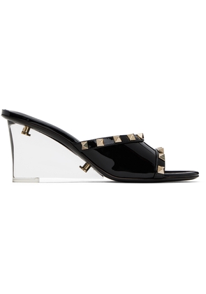 Valentino Garavani Black Rockstud Skin Heeled Sandals