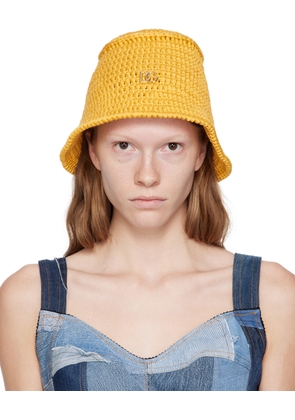 Dolce & Gabbana Yellow Logo Bucket Hat