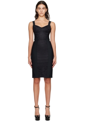 Dolce & Gabbana Black Corset-Style Midi Dress