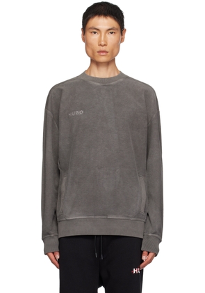 Hugo Gray Embroidered Sweatshirt