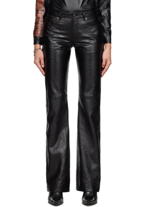Acne Studios Black Paneled Leather Pants