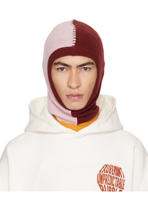Marni Pink & Burgundy Color Block Balaclava