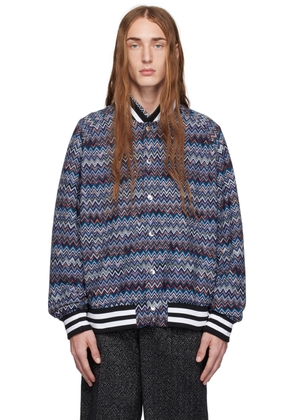 Missoni Navy Chevron Bomber Jacket