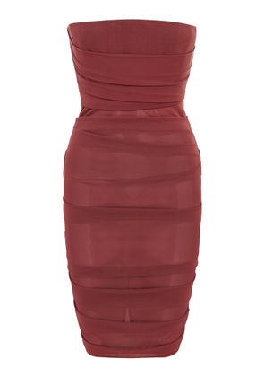 Alex Perry - Power Mesh Midi Dress - Red - UK 10 - Moda Operandi