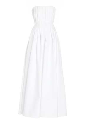 SIMKHAI - Thalia Strapless Cotton Poplin Maxi Dress - White - US 0 - Moda Operandi
