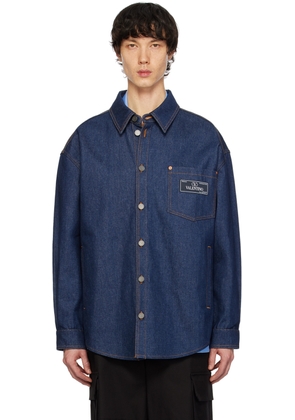 Valentino Indigo Patch Denim Shirt
