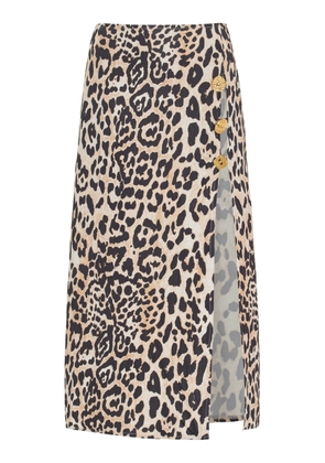 FRANÇOISE - Exclusive Emanuelle Buttoned Leopard-Print Midi Skirt - Animal - FR 36 - Moda Operandi