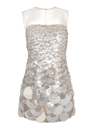 Naeem Khan - Pailette Sequin Illusion Dress - Grey - US 4 - Moda Operandi