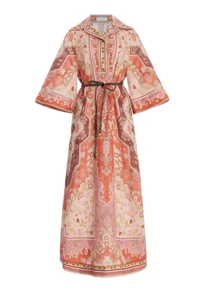 Zimmermann - Wylie Linen Tunic Midi Dress - Orange - 0 - Moda Operandi