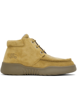 Burberry Beige Suede Log Boots