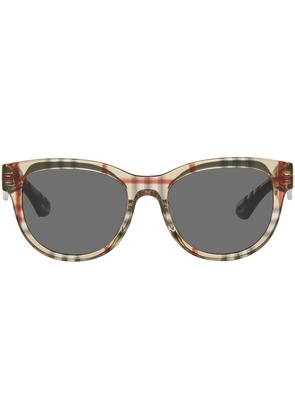 Burberry Beige Check Round Sunglasses
