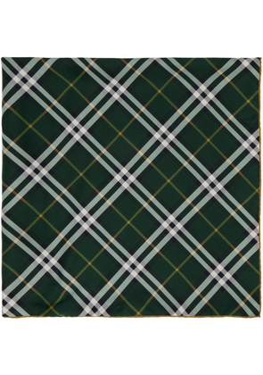 Burberry Green Check Silk Scarf
