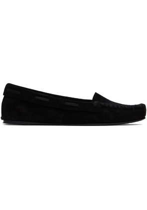 The Row Black Mabel Moc Loafers