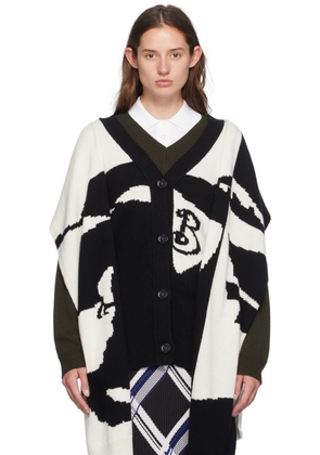 Burberry Black & White EKD Cardigan