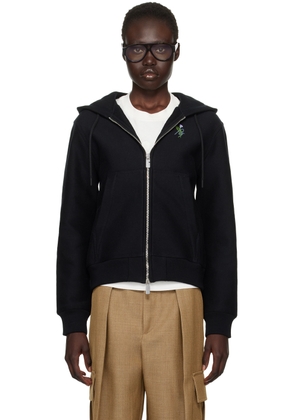 Burberry Black Thistle Logo Zip Hoodie