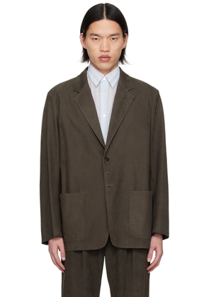 AURALEE Brown Notched Lapel Blazer