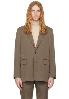 AURALEE Brown Light Wool Max Gabardine Blazer
