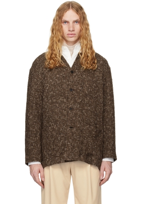 AURALEE Brown Homespun Tweed Blazer